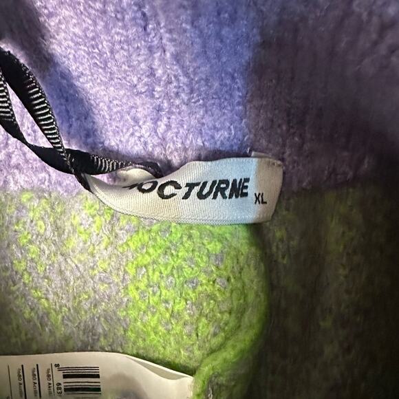 Nocturne Lime Green & Gray Check Wide Leg High Waisted Sweater Pants NEW - Picture 4 of 5